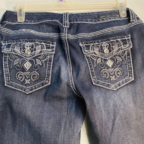 RYTHM‎ IN BLUES Women’s Dark Wash Studded Jeans Size 14 - Picture 7 of 11